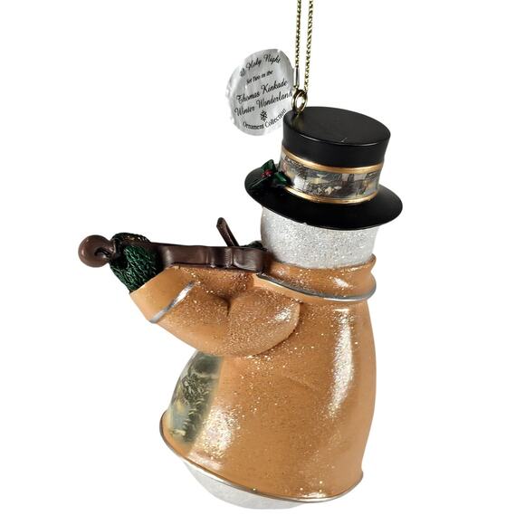 Thomas Kinkade Snowman Ornament Violin 2004 Bradford Editions Xmas Collectible - Picture 3 of 16